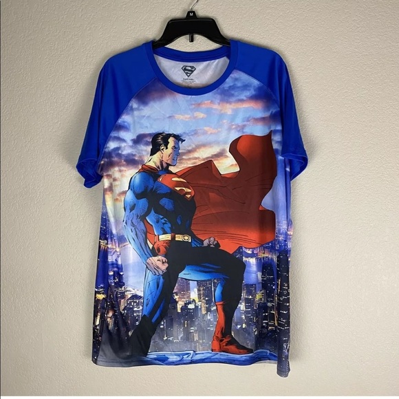 Superman Drifit Shirt Full Print Mens Size XL - Picture 1 of 5